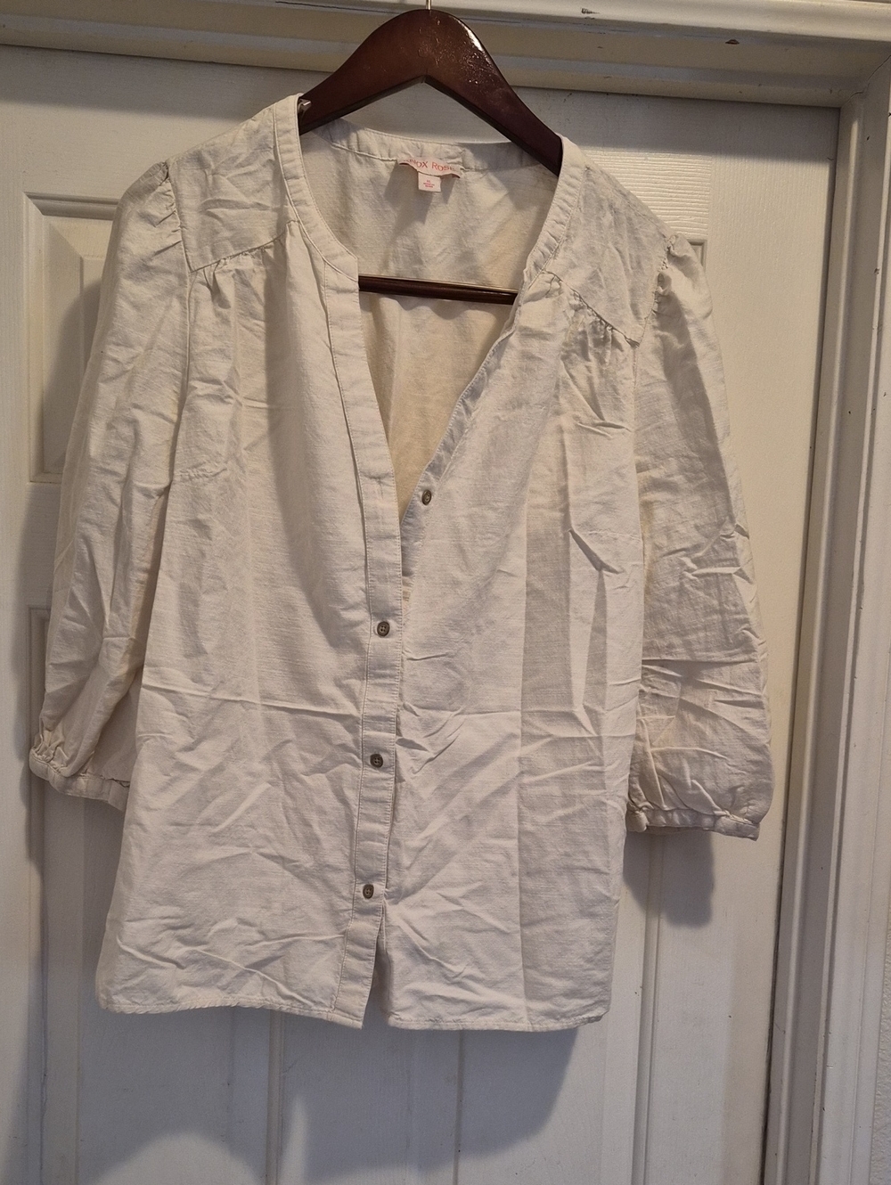 Knox Rose White Top with Orange Logo Detail